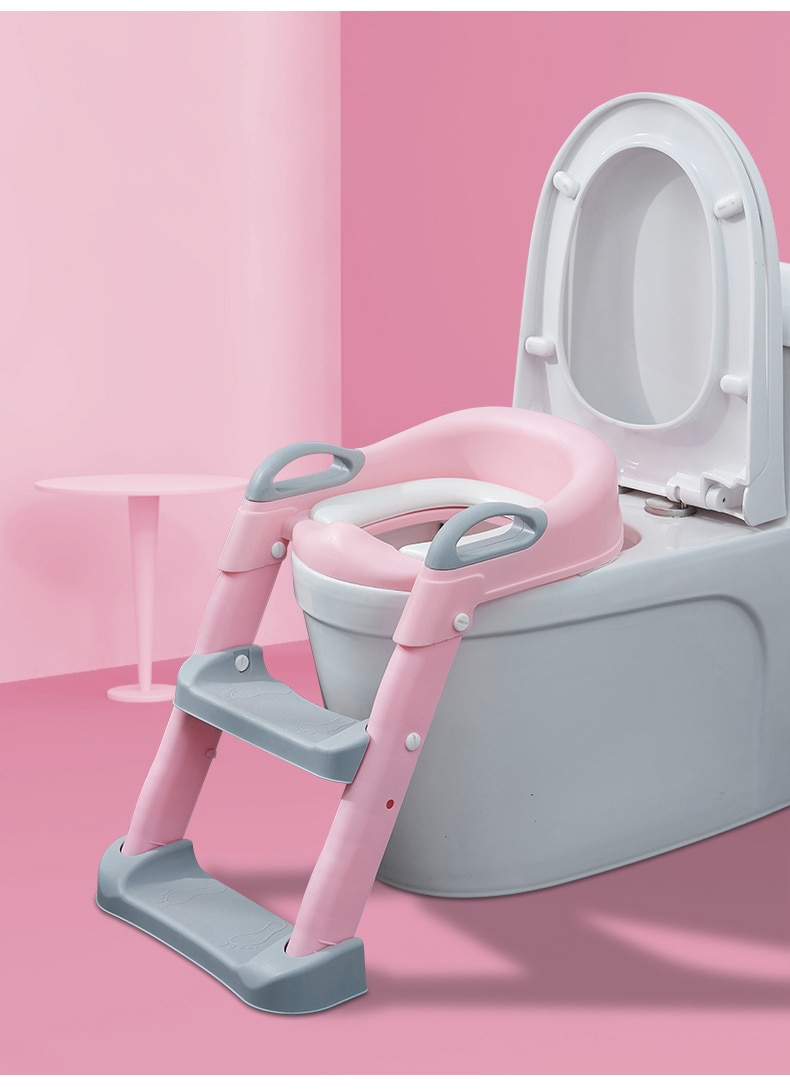 Folding Infant Potty Seat Urinal Backrest Training Chair with Step Stool Ladder for Baby Toddlers Boys Girls Safe Toilet Potties